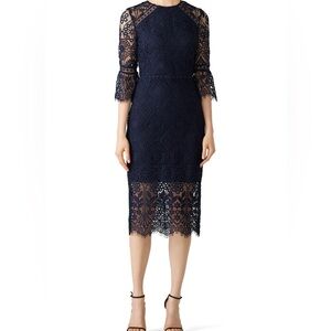 Navy Shosanna Lace Sheath Dress - size 4